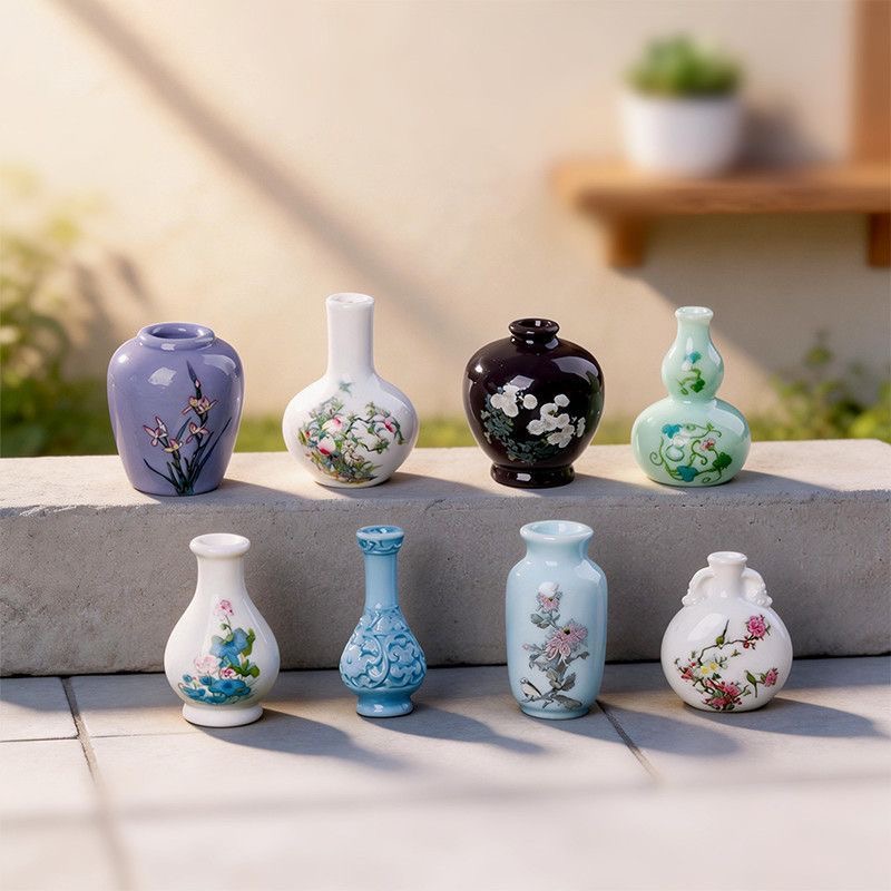 Florist Supply Vases - 8 szt. Symulowane porcelanowe mini wazony