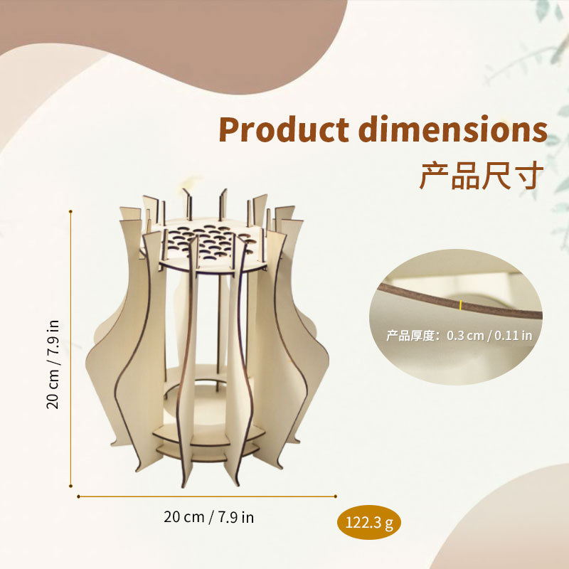 Drewniany wazon-puzzle na buki – Florist Supply Vases recenzja i cena